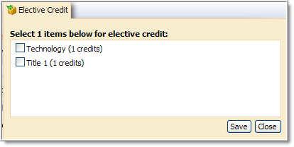 Elective Credit Elective credit can be entered allowing staff to choose which credit they want to receive. Choose from the drop-down window how many credits to be allowed as elective credit.