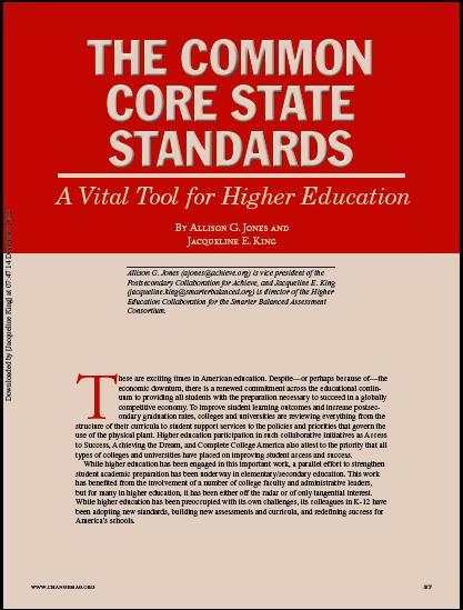 and December 2012 CHANGE Magazine article The Common Core State Standards: A
