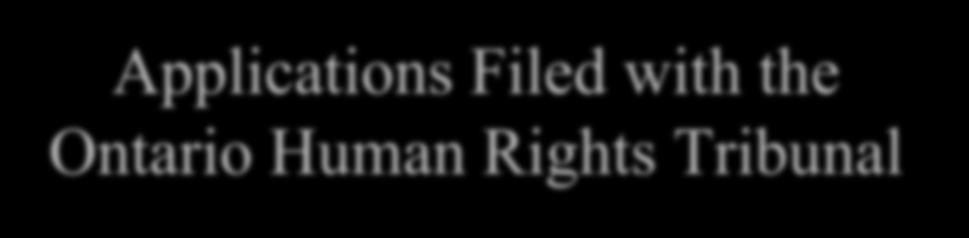 Applications Filed with the Ontario Human Rights Tribunal As of July 2008, 50