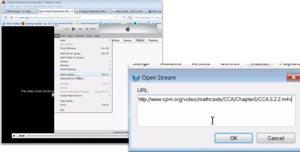 Open itunes: Go to File -->Open Stream.