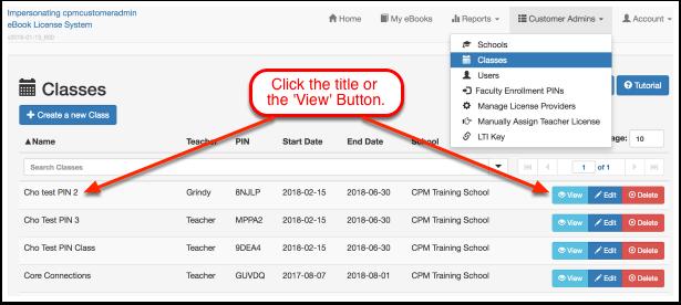 student. Click on the 'Remove' button to the right of the student's row.