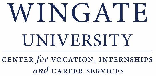 Wingate University Center for Vocation, Internships & Career Services First Destination Survey