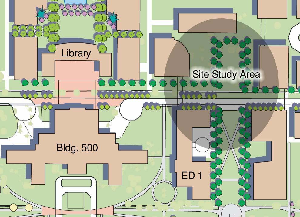 Site Study Area for the Proposed Center for Bioethics and Humanities The Center will include an exterior area that