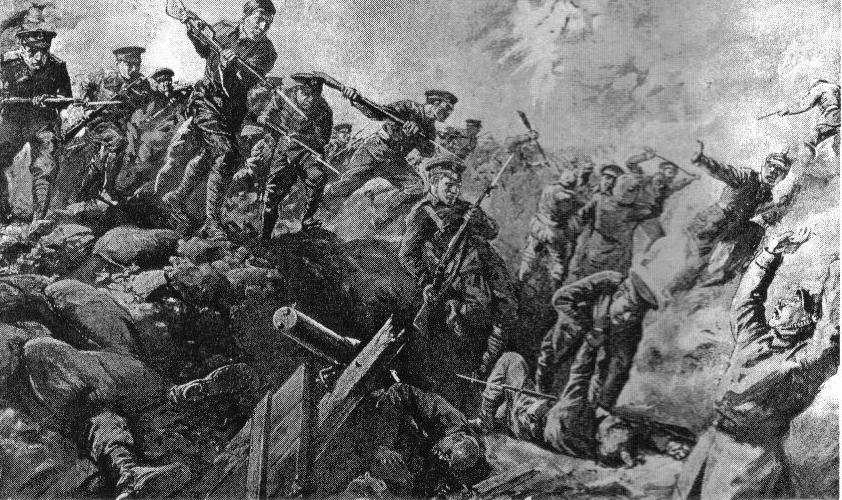 Paper 2 Section A Source A: A British painting showing an attack by British troops on German trenches at Neuve Chapelle, March 1915.