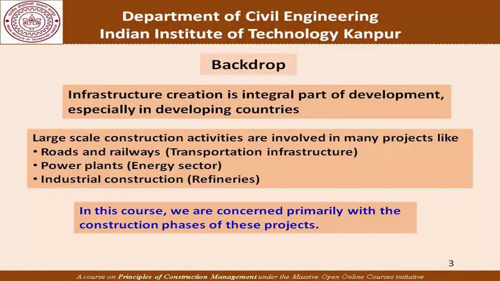 Principles of Construction Management Prof.