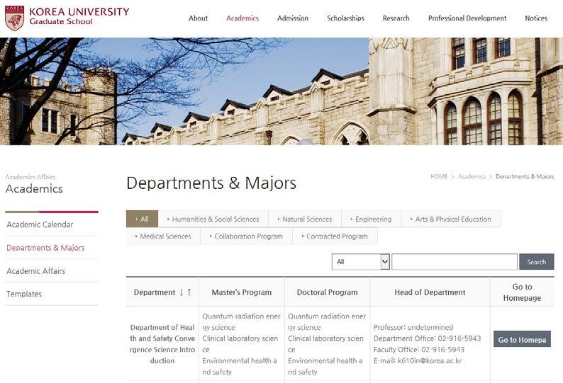1.2. Find your department and/or major 1 Academics -