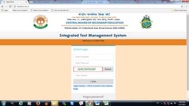ANNEXURE-II PROCEDURE TO DOWNLOAD QUESTION PAPERS AND MARKING SCHEMES In the web browser, type the CBSE ITMS URL http://cbseitms.nic.in/ ENTER.