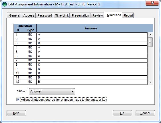 7. Click Assignment > Edit Assignment Information. 8. The Edit Assignment Information window will appear. Click the appropriate tab to make changes. 9.