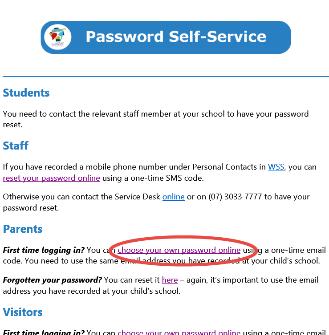 Select Brisbane Catholic Education and select Forgotten Password/First-Time Login 3.