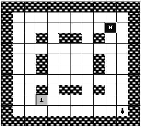Fig. 4.1: A 10 by 10 grid tile world 4.2.2 Implementation First, the task-oriented division of the whole task is considered [4].