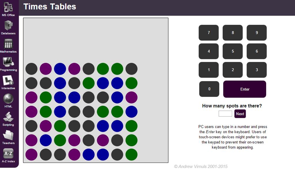 Visual multiplication game http://www.