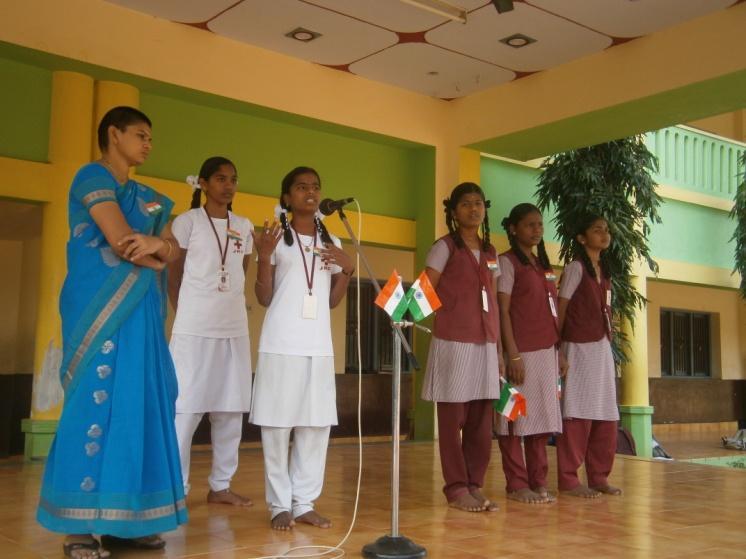 Students performed a small cultural program for them.