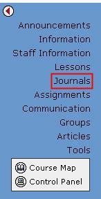 content area (Course Documents, Assignments, etc) in the course menu