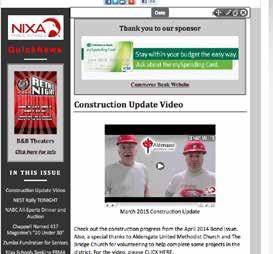 QuickNews TV Nixa Public Schools has launched its own weekly online news program highlighting various events and accomplishments in a short broadcast.