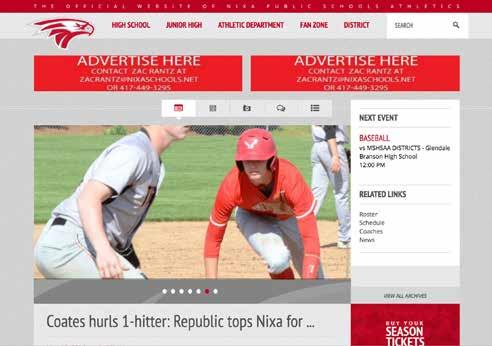Athletic Website Advertise on the Nixa Eagle Athletics website. This portal for all things athletics will be the hub of information for Nixa Athletics.