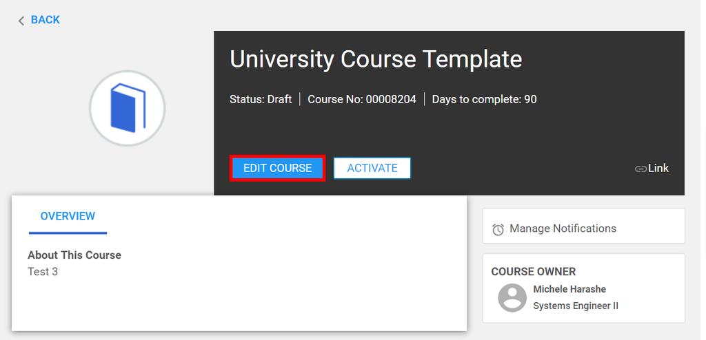3. Click one of the courses and then click Edit Course.