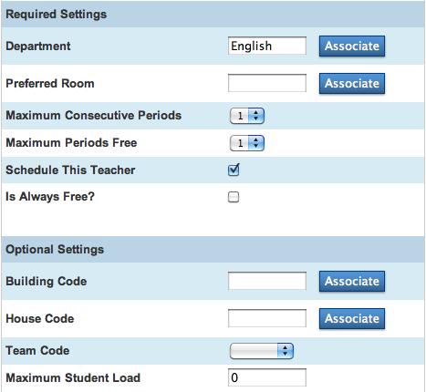 Step H: Defining Teacher Information Define teacher scheduling information for every teacher who instructs at least one course at your school.