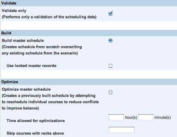 Step K: Validating and Preparing to Build After you complete the Prepare to Build steps and download the PowerSchool Scheduling Engine, validate the data you entered during these steps.
