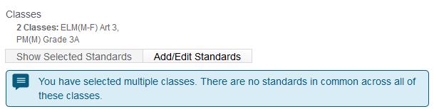 Grade 3A does not have standards. Edit the Assignment, on first tab Assignment unselect Grade 3A from the classes drop down and save.