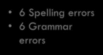 EDITING FOR SPELLING AND GRAMMAR