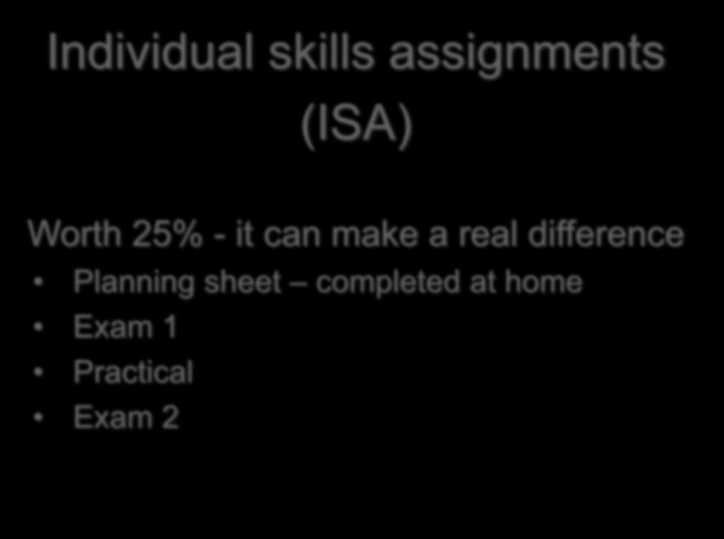 Individual skills assignments