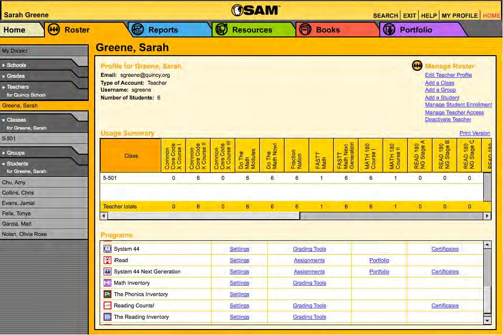 Enrolling Students Students are enrolled in The Reading Inventory through SAM.