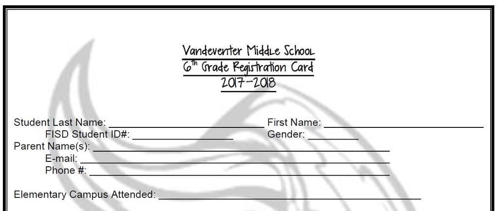 Student & Parent Information Please print your child s name, ID number, and gender in the appropriate spaces.