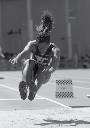 In 2008 she became only the third female athlete in school history to earn multiple All-America honors in the same season as she earned the award in both the outdoor long jump and 100
