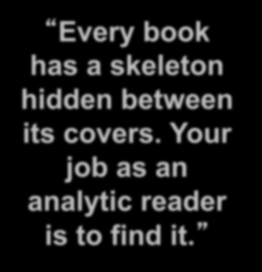 Your job as an analytic reader