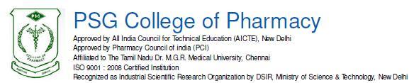 Peelamedu, Coimbatore-641 004 Institute Industry Initiative PSG College of Pharmacy established in the year 2001, is one of the several Institutions nurtured by PSG & Sons Charities engaged in nation