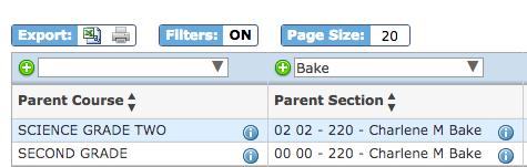 From the Master Schedule Report 1. Select the Linked Sections tab 2. Turn on the filters and in the Parent Section column, type in the Homeroom teacher s name: 3.