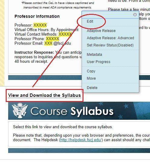 Go to the View and Download Syllabus title line and