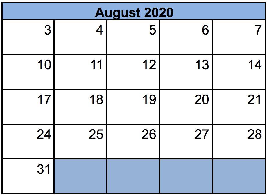 2020-2021 August Start Dates Committee Recommendation August