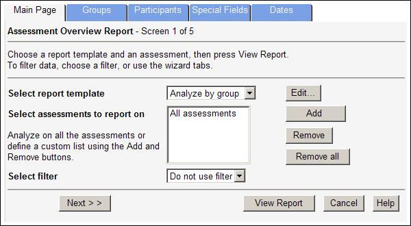 The procedure for creating other types of report is very similar and just as easy: simply select a report type,
