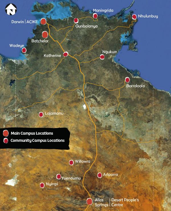 Where we are The Institute has two main campuses within the Northern Territory, In