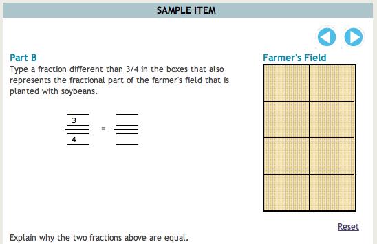 Math: Grade 3 Sample Item Second part of multi-step problem, and, unlike traditional