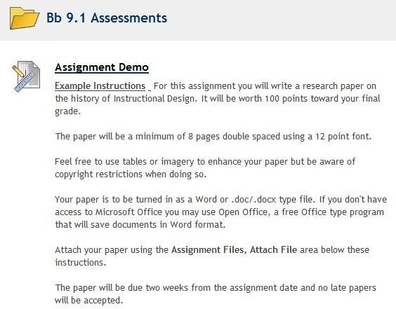 3 II. Submit a Sample Assignment as a Student. Create a sample assignment by opening Word Document and typing any sentence into it, e.g. This is my practice Assignment submission.