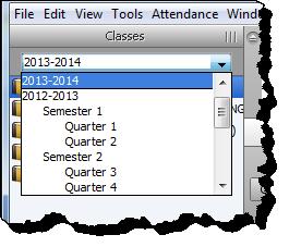 In the upper left-hand corner of the screen, verify the classes assigned