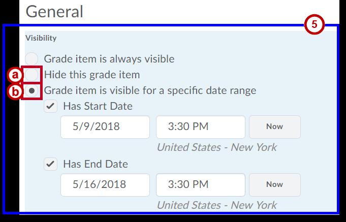 4. The Edit Item window appears for the selected grade item. Click the Restrictions tab. Figure 59 - Click the Restrictions Tab 5.