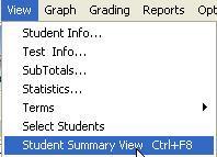 17. To assess skills by student, click View > Student Summary View. 18. Click the Skill Assessment tab. 19.