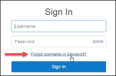 If you forget your username or password, from the REVEL sign in page,