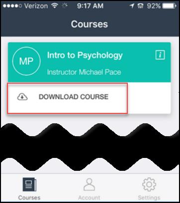 ) Through the app, you can read, listen to audio narration (available for most courses), take quizzes, make highlights and notes, and set assignment notifications so