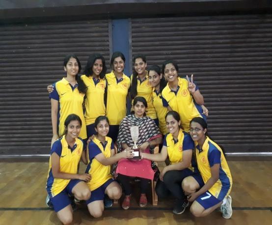 The RSET Women Volleyball team won the first prize for KTU D-ZONE Volleyball