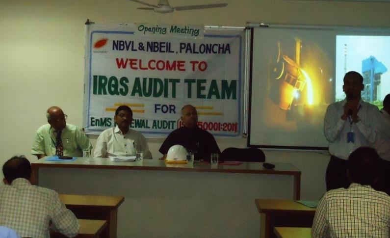 Management Systems Renewal audit of EnMS (ISO 50001) was conducted at NBVL & NBEIL, Paloncha by IRQS in June.
