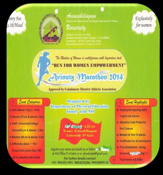 Avinuty Marathon Avinaashilingam Institute organized