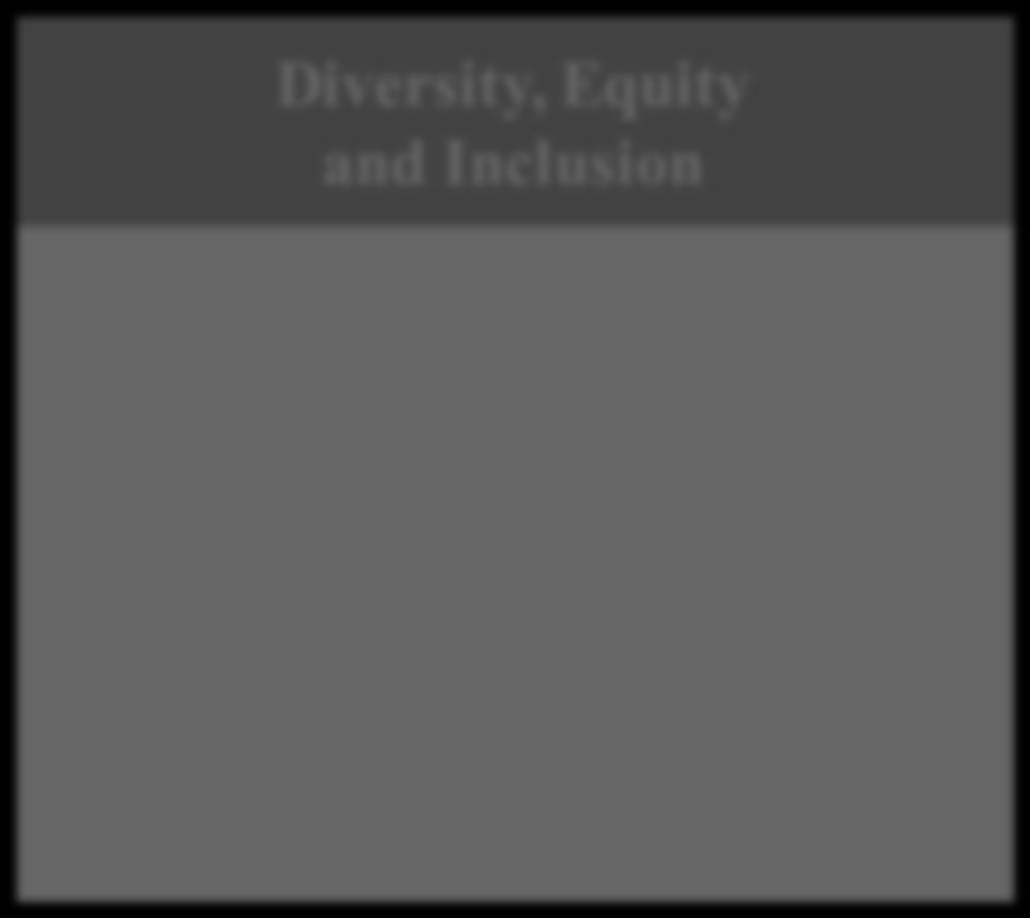 Diversity, Equity and Inclusion Following Broad Consultation: A broad Diversity, Equity, and Inclusion Policy was