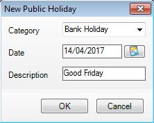 Defining Public Holidays In addition to other dates during term time, you will also need to specify any public holidays, such as Bank Holidays, that occur during term time. 1.