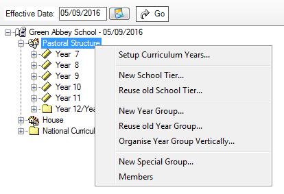 Adding New Year Groups If an additional year group is required, such as the introduction of a sixth form, this should be added before admission groups are created to ensure that the new year group is