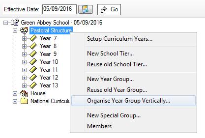 1. Select next year s pastoral structure (please see Opening the Structure of the New Academic Year on page 23
