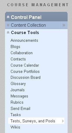 Blackboard Instructor Manual 43 Click Submit to finish creating the pool. 1.